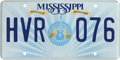 MS license plate HVR076