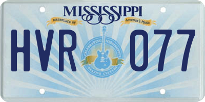 MS license plate HVR077