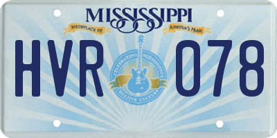 MS license plate HVR078