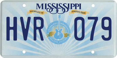 MS license plate HVR079
