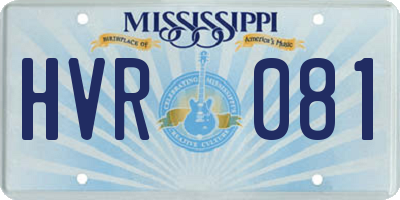 MS license plate HVR081