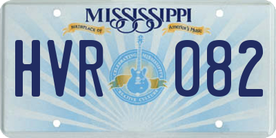 MS license plate HVR082