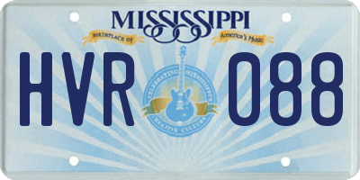 MS license plate HVR088