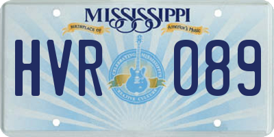 MS license plate HVR089