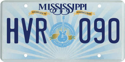 MS license plate HVR090