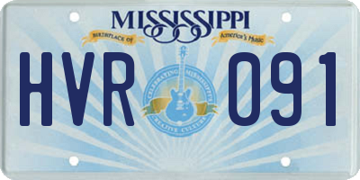 MS license plate HVR091