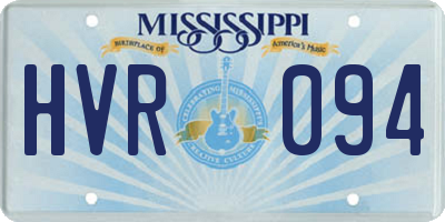 MS license plate HVR094