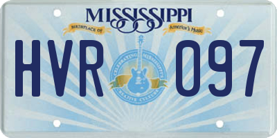 MS license plate HVR097