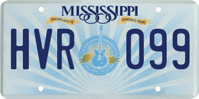 MS license plate HVR099