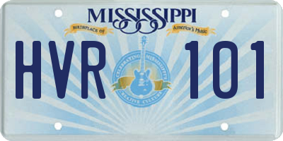 MS license plate HVR101