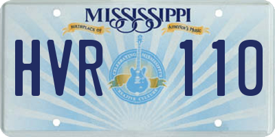 MS license plate HVR110