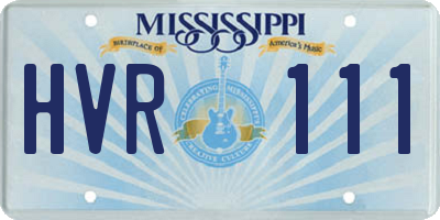MS license plate HVR111