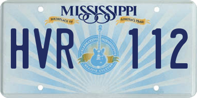 MS license plate HVR112
