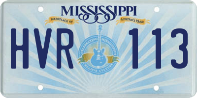 MS license plate HVR113
