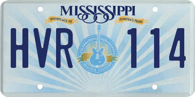 MS license plate HVR114