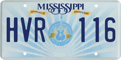 MS license plate HVR116