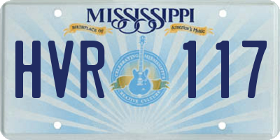 MS license plate HVR117