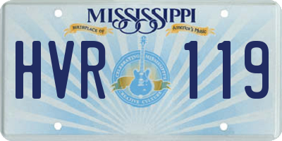 MS license plate HVR119