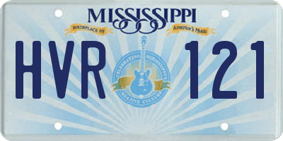 MS license plate HVR121