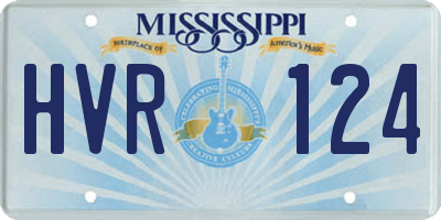 MS license plate HVR124