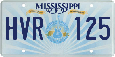 MS license plate HVR125