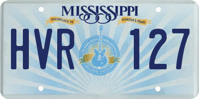 MS license plate HVR127