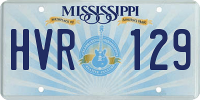 MS license plate HVR129