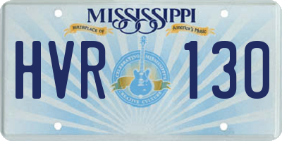 MS license plate HVR130