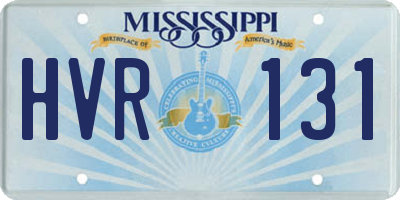 MS license plate HVR131