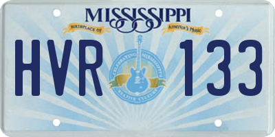 MS license plate HVR133