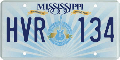 MS license plate HVR134