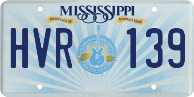 MS license plate HVR139