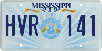 MS license plate HVR141