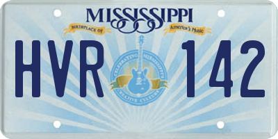 MS license plate HVR142