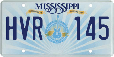 MS license plate HVR145