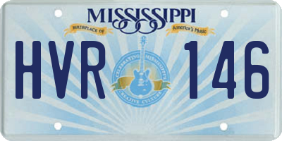 MS license plate HVR146
