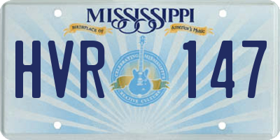 MS license plate HVR147