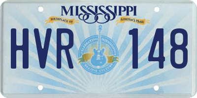 MS license plate HVR148