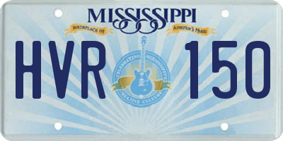 MS license plate HVR150