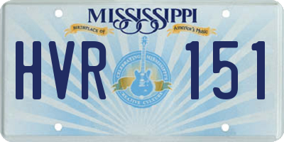 MS license plate HVR151
