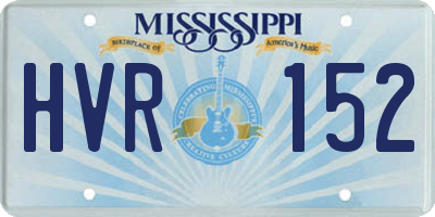 MS license plate HVR152