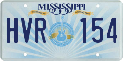 MS license plate HVR154