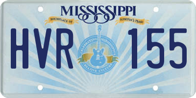 MS license plate HVR155