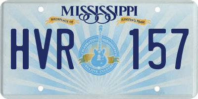 MS license plate HVR157