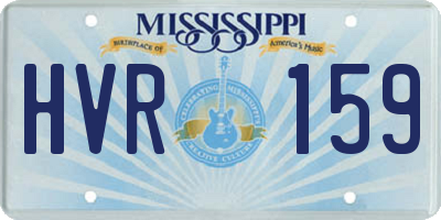 MS license plate HVR159
