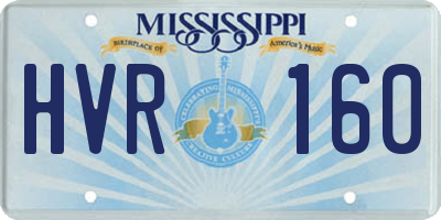 MS license plate HVR160