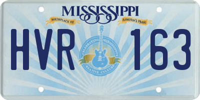 MS license plate HVR163