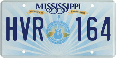 MS license plate HVR164