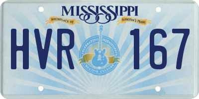 MS license plate HVR167