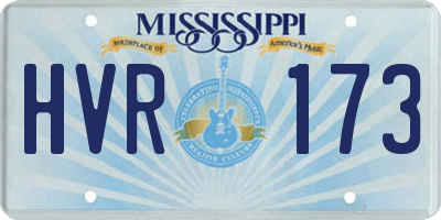 MS license plate HVR173